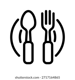Plantilla de diseño de Vector de ilustración de icono de cuchara