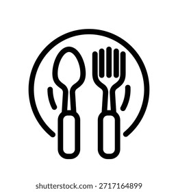 Plantilla de diseño de Vector de ilustración de icono de cuchara