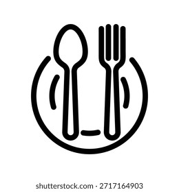 Plantilla de diseño de Vector de ilustración de icono de cuchara