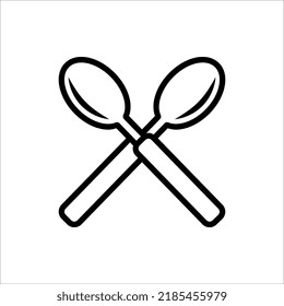 Icono de Cuchara aislado en fondo blanco.