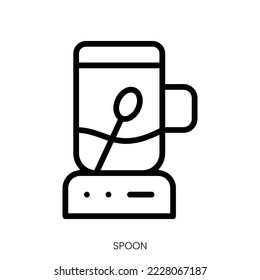 spoon icon. Line Art Style Design Isolated On White Background