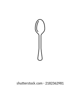  spoon icon in line style icon, isolated on white background