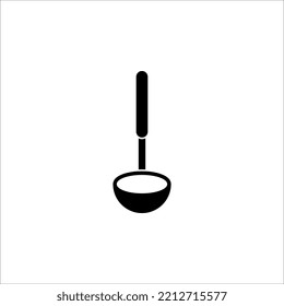 Löffelsymbol, zeilenförmige Vektorgrafik auf weißem Hintergrund.