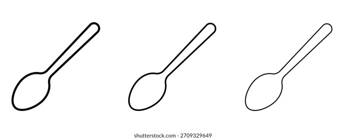 Ícone de colher sinal de estilo linear para conceito móvel e web design.