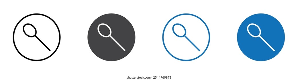 Icono de cuchara Iniciar sesión de logotipo de contorno de línea delgada