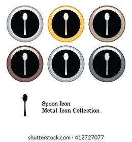 Spoon Icon Metal Icon Collection in Various Colors