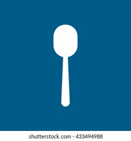 Spoon Icon On Blue Background