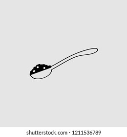 spoon icon on white background, vector, illustration