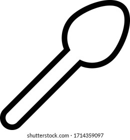 spoon icon outline isolated vector illustration
