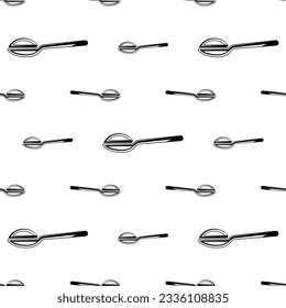 Icono de Cuchara Patrón sin problemas, Icono de cuchara de alimentos Ilustración de arte vectorial