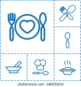 Spoon icon. set of 6 spoon outline icons such as bowl