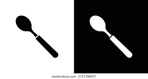 Icono de cuchara Establecer colección. Silueta de Vector.