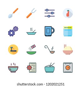 spoon icon set. vector set about rice, soup, coffees and ladle icons set.