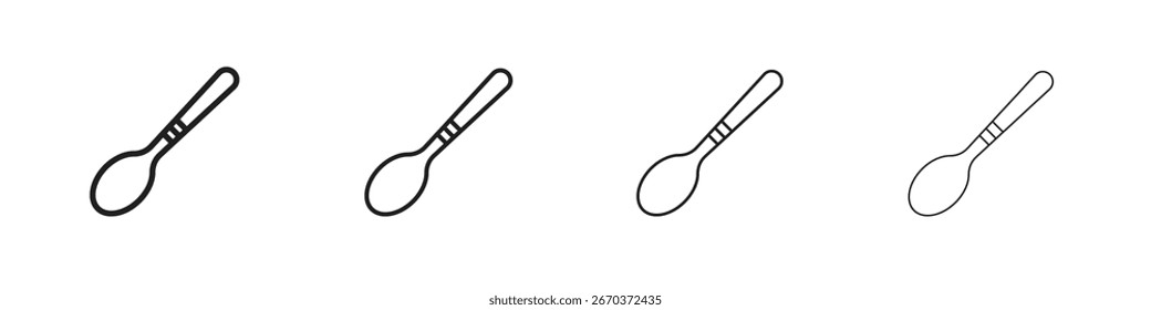 Löffel-Symbol einfaches schwarzes Vektorpaket. Design-Infografik
