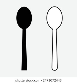 Spoon icon, Spoon Symbol vector. Spoon flat sign design. Spoon symbol pictogram. Vector illustration. Eps file 124.