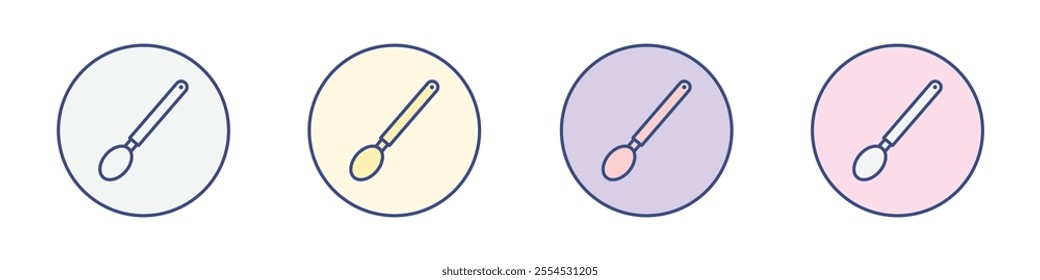 Spoon icon Thin line flat illustration