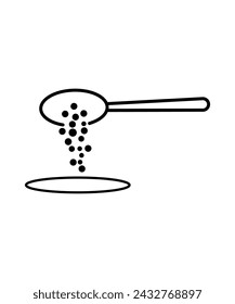 Löffel-Symbol, Vektor-Best-Line-Symbol.