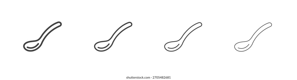 Löffel Symbol, Vektorgrafik, Illustration Logo Vorlage in trendigen dünnen Linie editierbare Striche Stil.