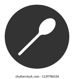 Spoon icon. Vector flat sign. Grey background.