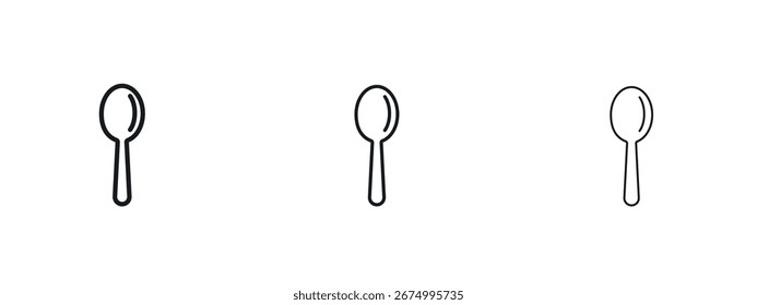 Ilustración vectorial de icono de cuchara eps. Ilustraciones de esquema de Vector