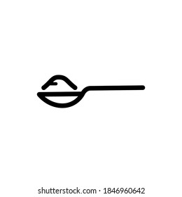 spoon icon, vector, line art design editable stroke