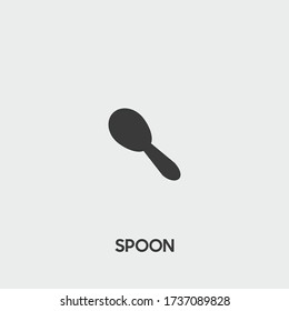 spoon icon. spoon vector on gray background