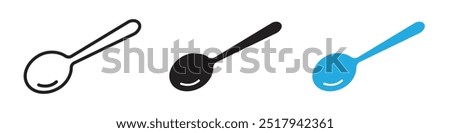 Spoon icon vector set illustration