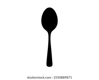 Spoon icon. Spoon vector icon silhouette. Spoon on white background. Spoon icon sign illustration design.