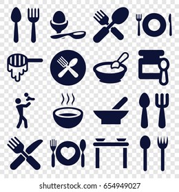 Spoon icons set. set of 16 spoon filled icons such as bowl, honey, baby food, porridge, boiled egg, soup