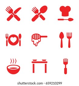 Spoon icons set. set of 9 spoon filled icons such as honey
