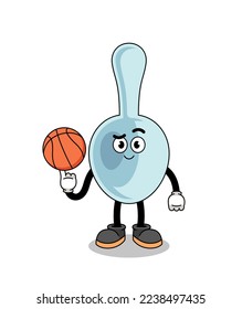 spoon illustration as a basketball player , character design