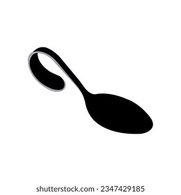 spoon isolated on white background. Spoon vector isolated stock illustration. Curved Spoon