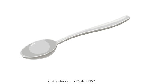 Spoon isolated on white background. Vector cartoon flat illustration.