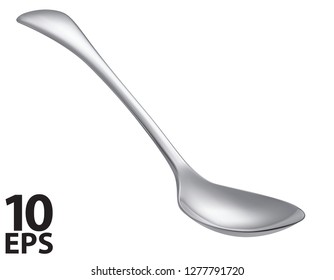 Spoon isolated on white. Realistic Vector 3d illustration