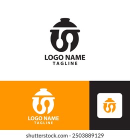 spoon jar logo design vector