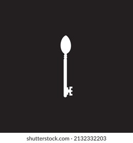 Spoon with key logo design vector illustration food icon element