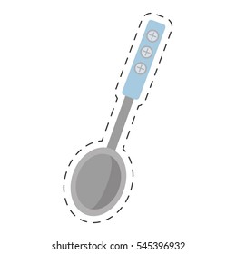 spoon kitchen and cooking utensils cut line vector illustration eps 10