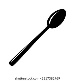 Spoon kitchen silhouette. Vector image