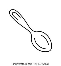 Spoon. Kitchenware sketch. Doodle line vector kitchen utensil and tool. Cutlery