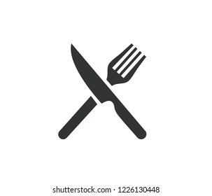 spoon and knife black icon