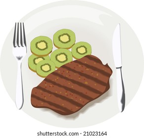 spoon knife chicken and vegetable	