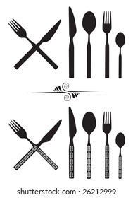 Spoon, knife and fork