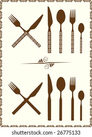 Spoon, knife and fork