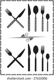 Spoon, knife and fork