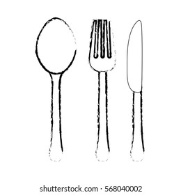 spoon knife fork cutlery icon image vector illustration design 