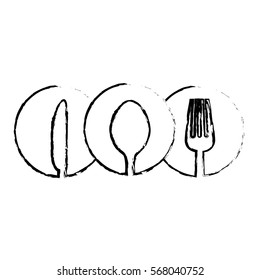 spoon knife fork cutlery icon image vector illustration design 