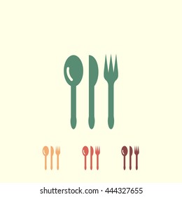 spoon, knife, fork icon