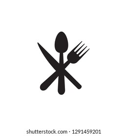 Spoon, knife, fork icon graphic design template vector isolated