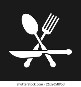 Spoon, knife, fork icon Stencil vector stock illustration. Table setting. EPS 10
