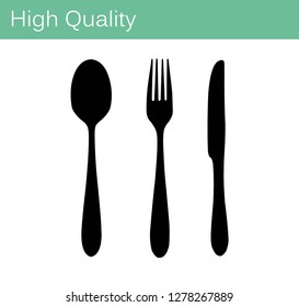 Spoon, Knife and Fork Icon Vector. Food, dining, bar, cafe, hotel, eating concept.
